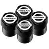 for Nissan X-trail Qashqai Note Juke Sentra Leaf Aluminum Car Tire Valve Caps with Car Badge Keyring Keychain Set of accessories