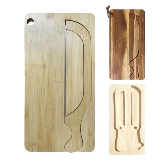 Набор досок для нарезки хлеба с регулируемой направляющей, деревянная разделочная доска и нож из нержавеющей стали с зубчатым лезвием для багета, буханки и сэндвича, набор «все в одном» для