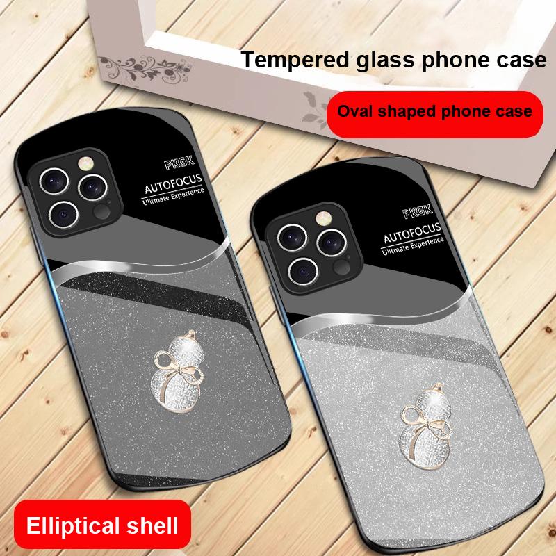 Градиентный тыквенный чехол из стекла для iPhone 16 Pro Max 15 Pro 14 13 12 Mini 11 XS Max XR 7 8 Plu SE 2022