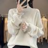 Autumn and Winter Women's Drilling Half High Neck Knitted Bottom Shirt Women Sweater Inner Sweater
