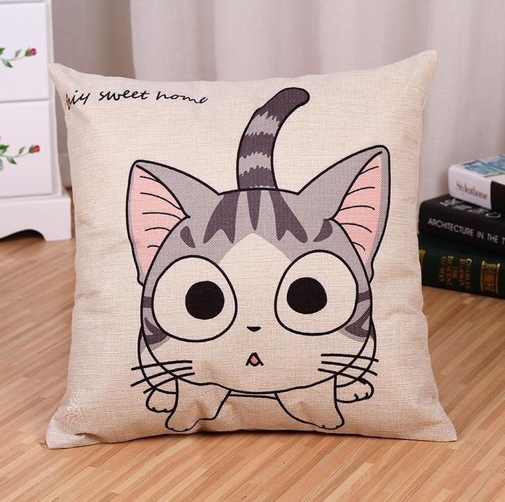 Kids Room Decorative Pillowcase With Cartoon Cat Pattern For Comfortable Rest
