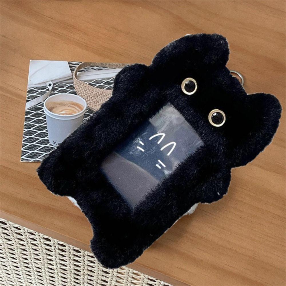 Ins Style Photo Protector Case Black Cat Star Chasing Pendant Keychain Lady