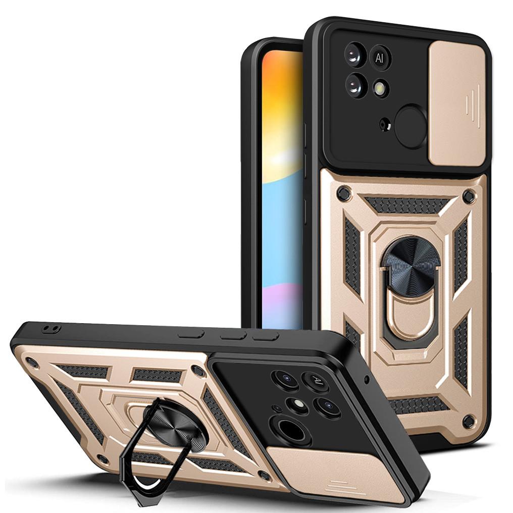 Для Xiaomi Redmi 10C чехол слайд-камера магнитный автомобильный держатель кольцо противоударные чехлы для телефонов Redmi 10 C задняя крышка