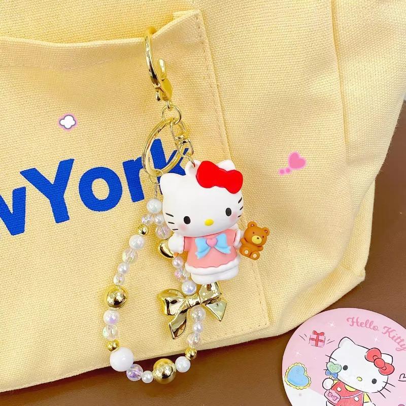 Sanrio Hello Kitty Кавайная Коллекция Маленький Ангел Линия Cinnamoroll Анимационный Дизайн Анимационная Мерчендайз Фигурка Брелок Подвеска Рюкзак Украшение