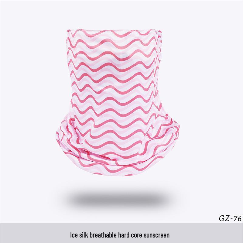 Ice Silk Ear-Hanging Face Mask - Breathable Sunshade & Neck Gaiter for Cycling & Sports