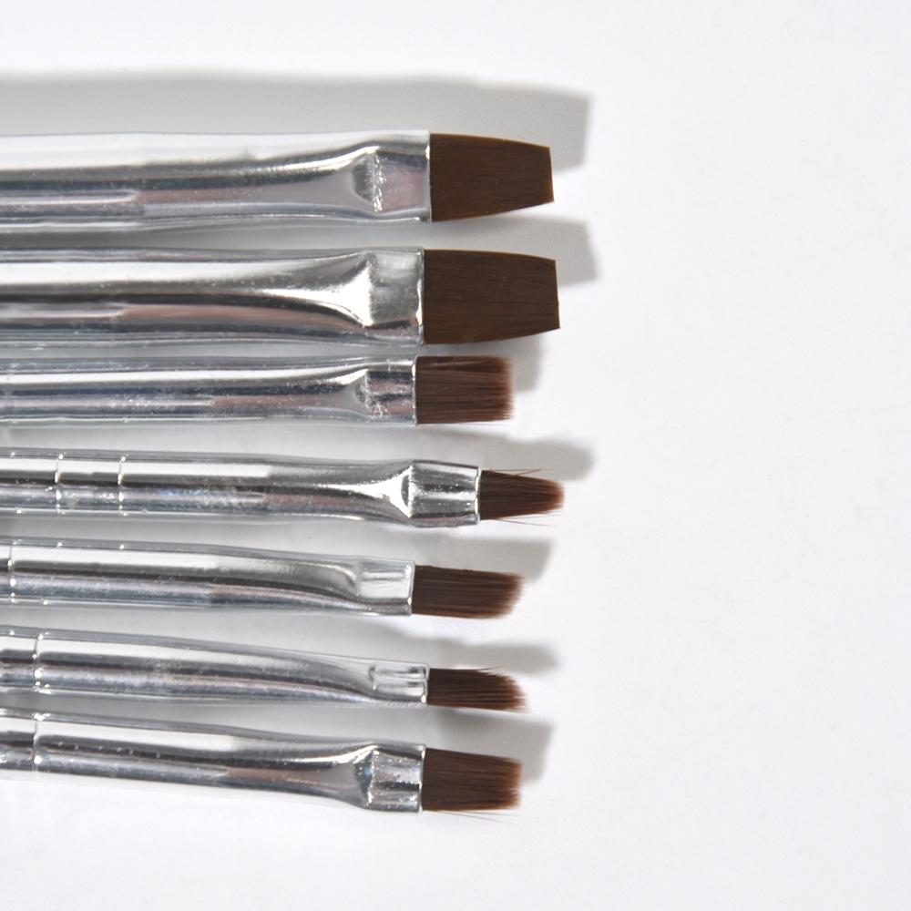 Профессиональные 7 шт. кисти для дизайна ногтей с плоской головкой, УФ-гель-лак, акриловое наращивание ногтей, советы для рисования, резьбы, маникюрные инструменты