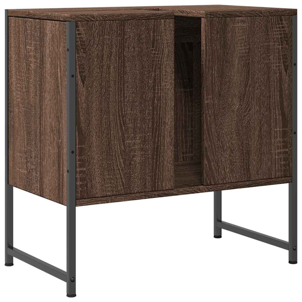 Bathroom Vanity Cabinet Brown Oak Effect 60 x 33 x 60 cm