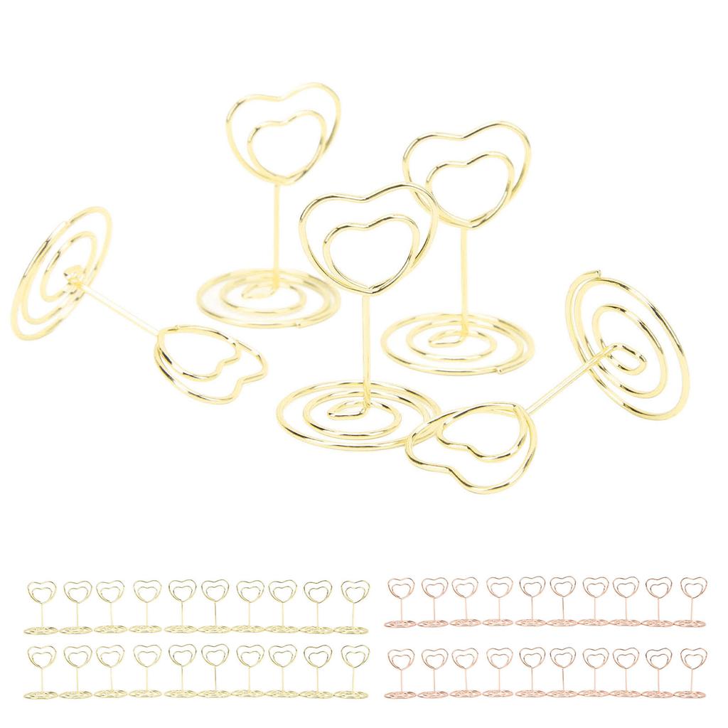 20 шт., держатель для номера в форме сердца, стабильный, прочный, металлический, широко используемый держатель для карточек для дома, Sc