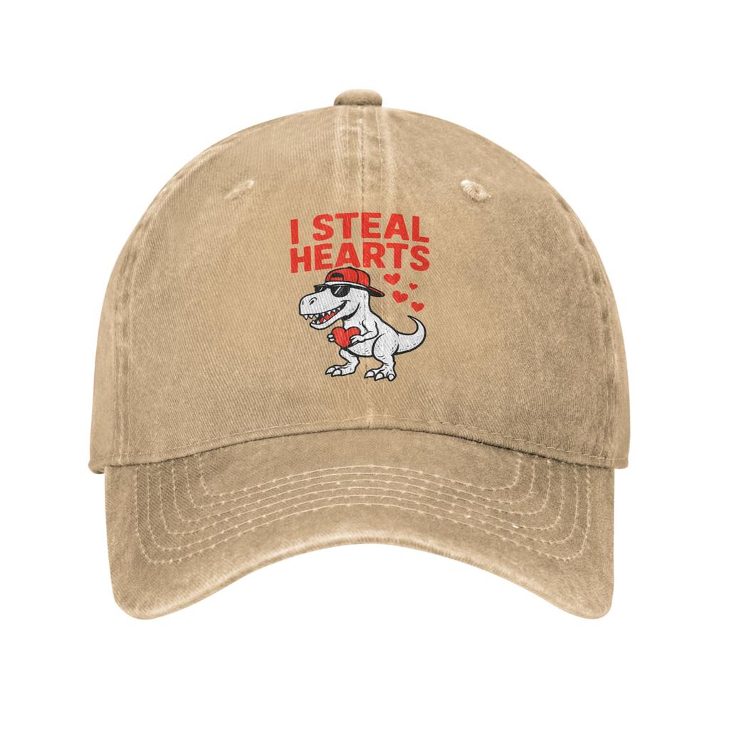 Baseball Cap I Steal Hearts Trex Dino Summer Street Style Hip Hop Hats Unisex Adult Custom Hunting Camping Sun-Proof Snapback Cap