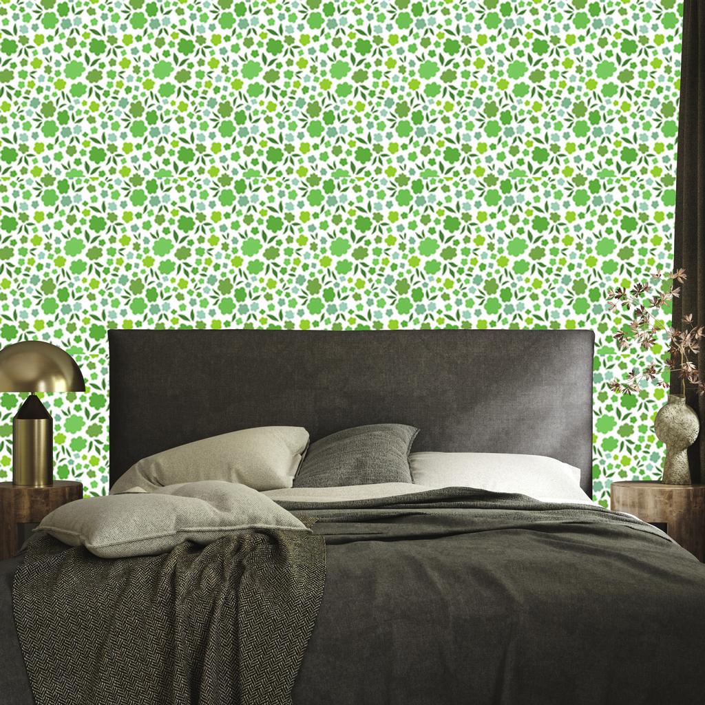 Clover Wallpaper Mint and Green for Living Room and Bedroom 50x1000