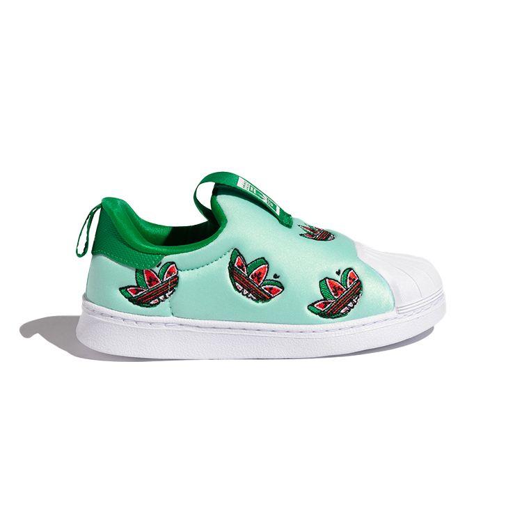Adidas Детские кроссовки Superstar 360 Infant Watermelon, зеленая, прозрачная, мятная обувь, белая, FY4369