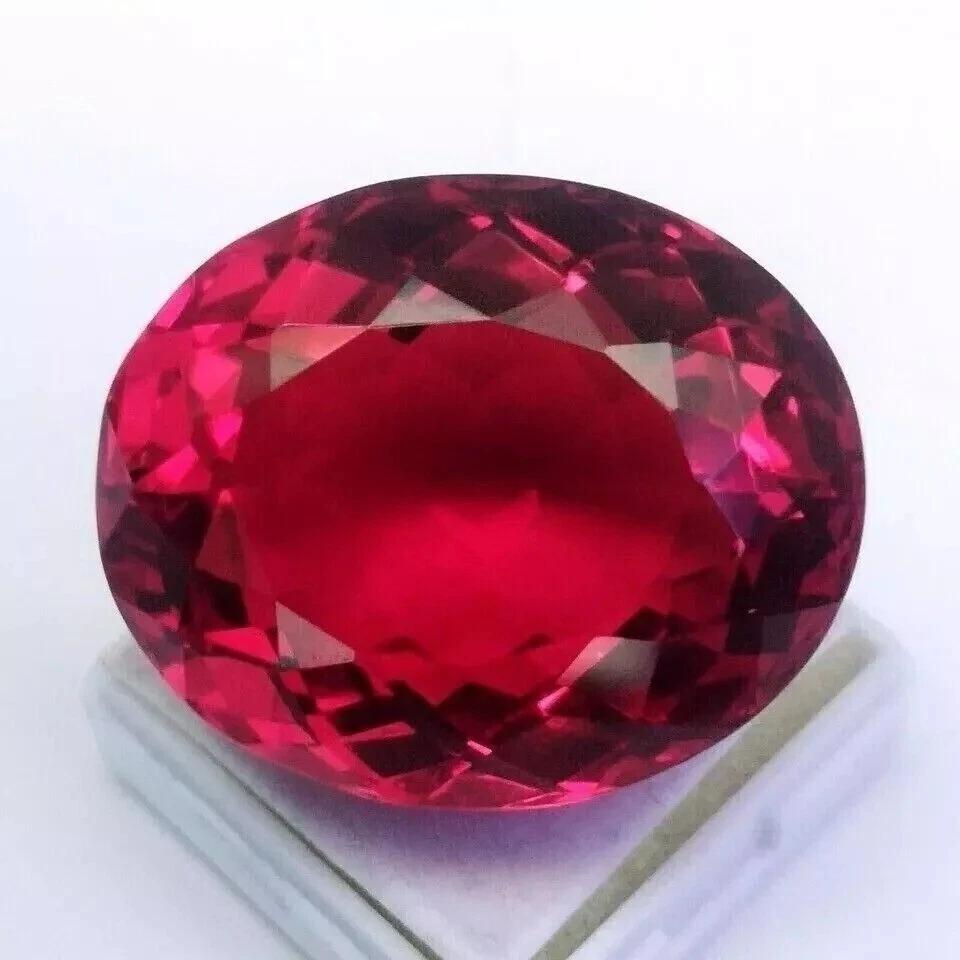 Natural Topaz Brazilian Pink-Red Oval Cut 90+ Ct Beautiful Certified Gemstone
