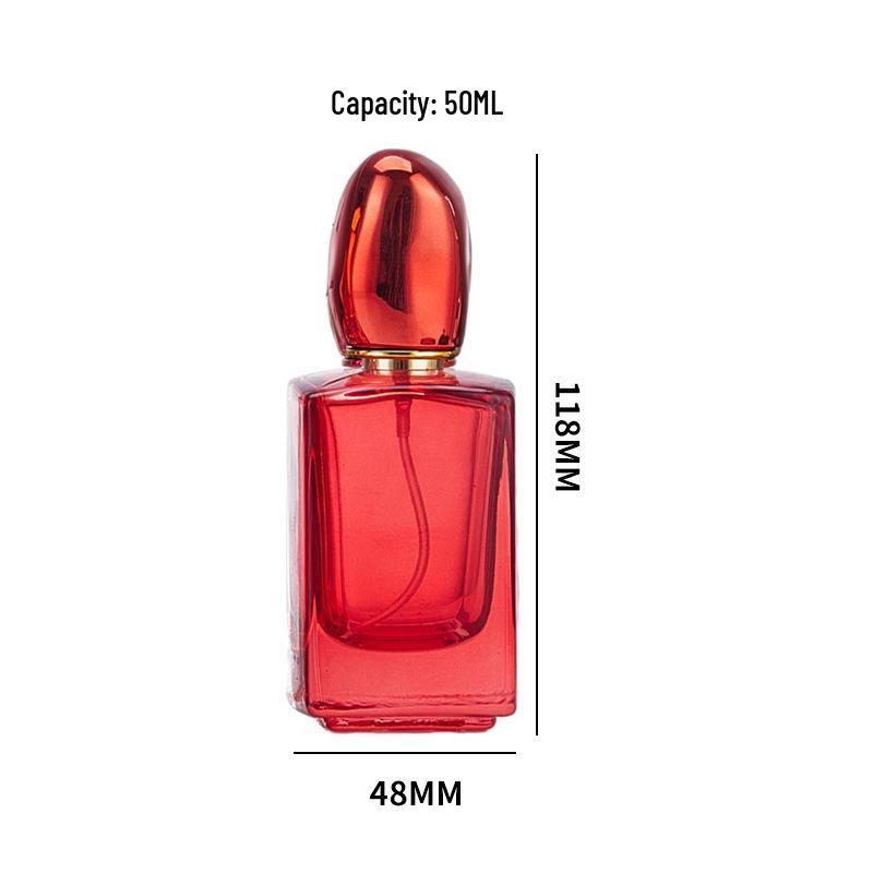 Portable Square Glass Perfume Bottles, 30ml & 50ml, Colored and Spray Dispensing