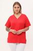 Женская блузка большого размера с красным воротником на молнии, блузка больших размеров