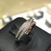 Обручальные кольца Huitan Fancy Cross Design для женщин, роскошные инкрустированные блестящие фианиты, двухцветные креативные женские кольца, новые модные ювелирные изделия