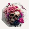 1pc Floral Skull Design Pattern Automatic Umbrella is Fashionable and Good-Looking, Suitable for Travel and Daily UseR014