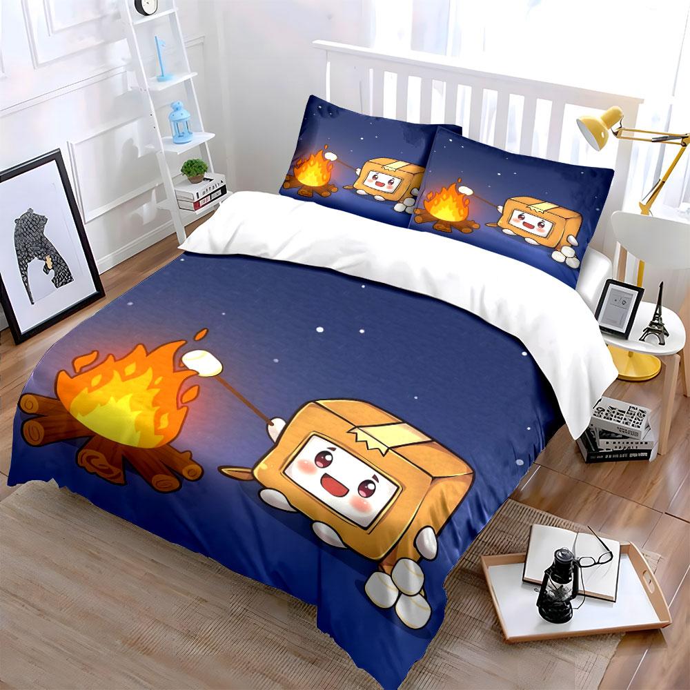 Cartoon Campfire Bedding Set Bedding Duvet Cover Set Duvet Cover Pillowcases (1 * Duvet Cover 2 * Pillowcases, without duvet insert)