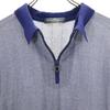 Salvatore Ferragamo Made In Italy Check Long Sleeve Polo Shirt L Gray Zip Men's Used