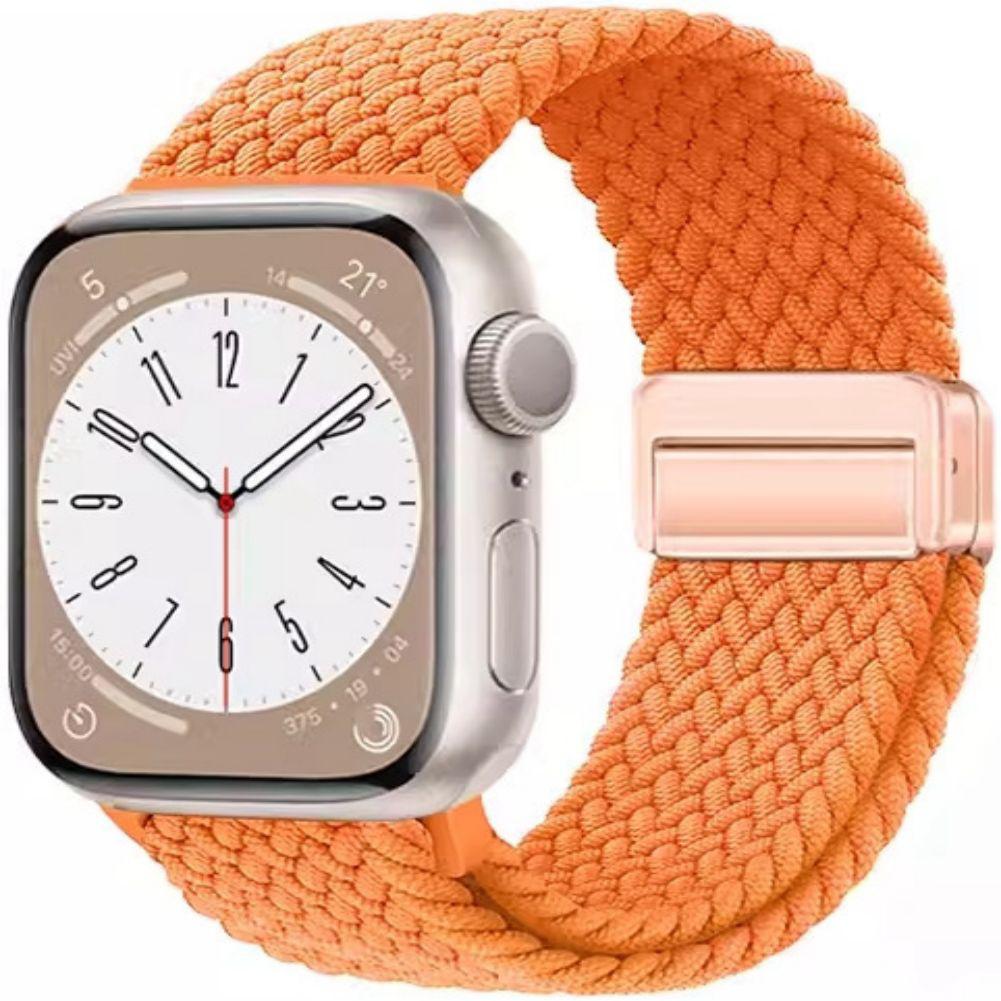 Magnetic Braided Loop Watch Band Compatible For IWatch Series 9 8 7 Metal Magnetic Buckle Breathable Nylon Sports Watch Strap