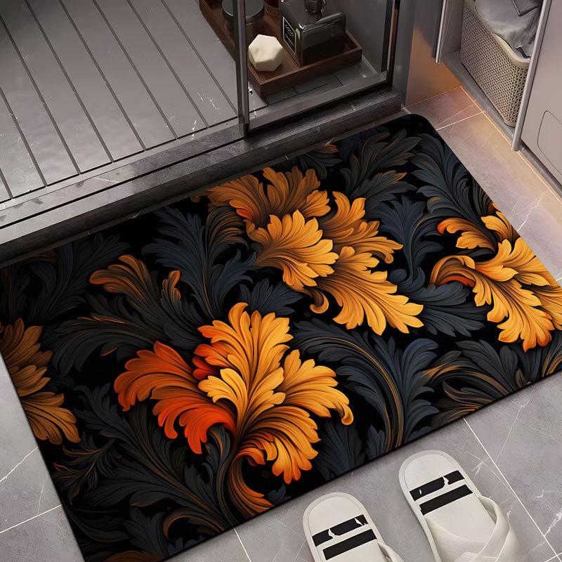 Напольный коврик в стиле кленового листа Diatom Mud, коврик для входной двери, впитывающий коврик для ног в ванной комнате, напольный коврик для ванной комнаты