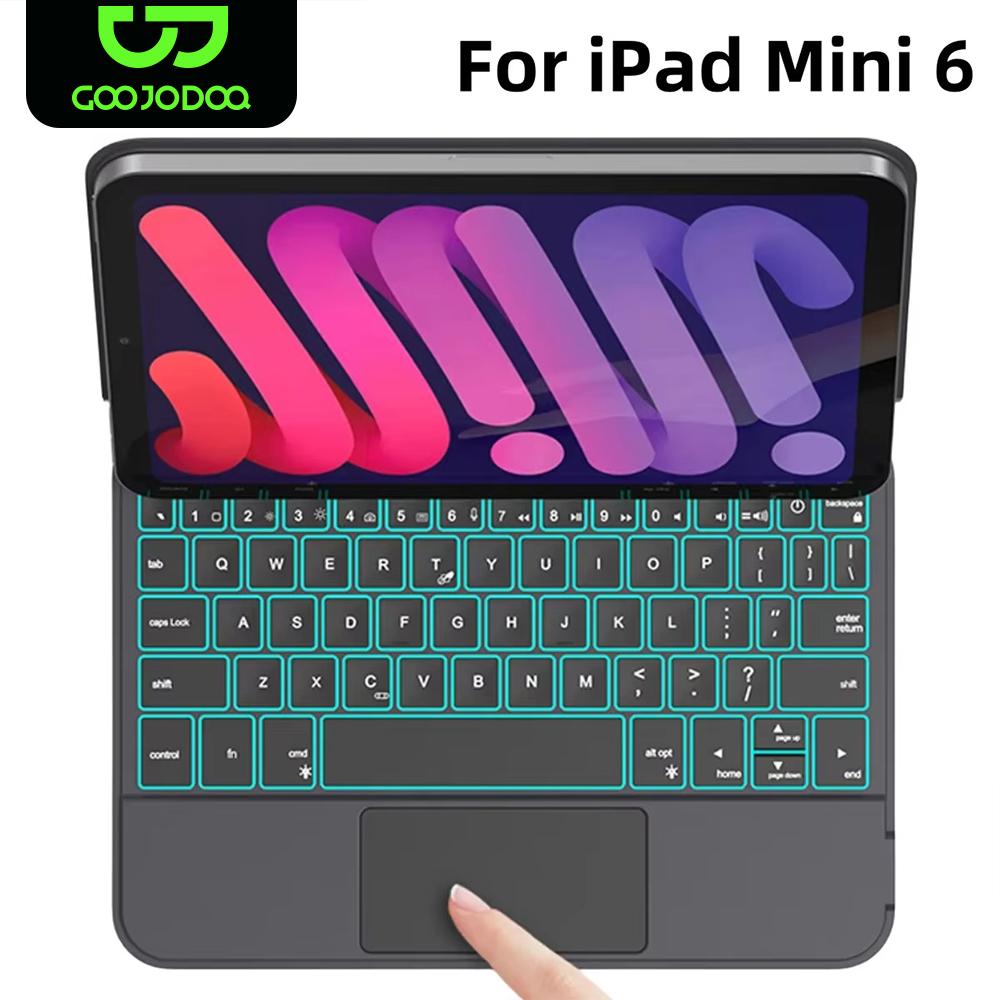 GOOJODOQ Магический чехол-клавиатура для iPad Mini 6 6-го поколения Парящая консольная подставка Мультитач-трекпад для iPad Mini 6