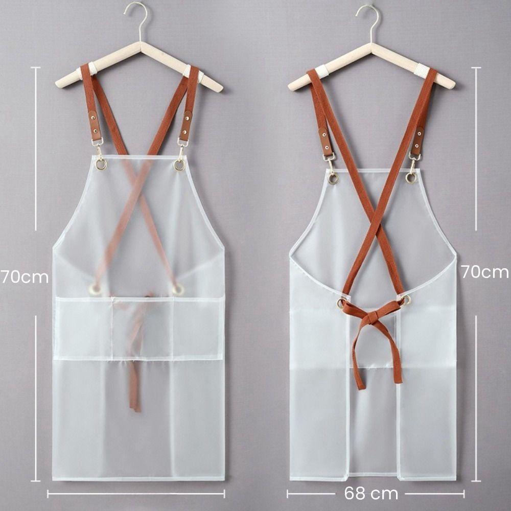 Transparent Cooking Aprons Waterproof Painting Apron Fashionable Household Apron  for Adults