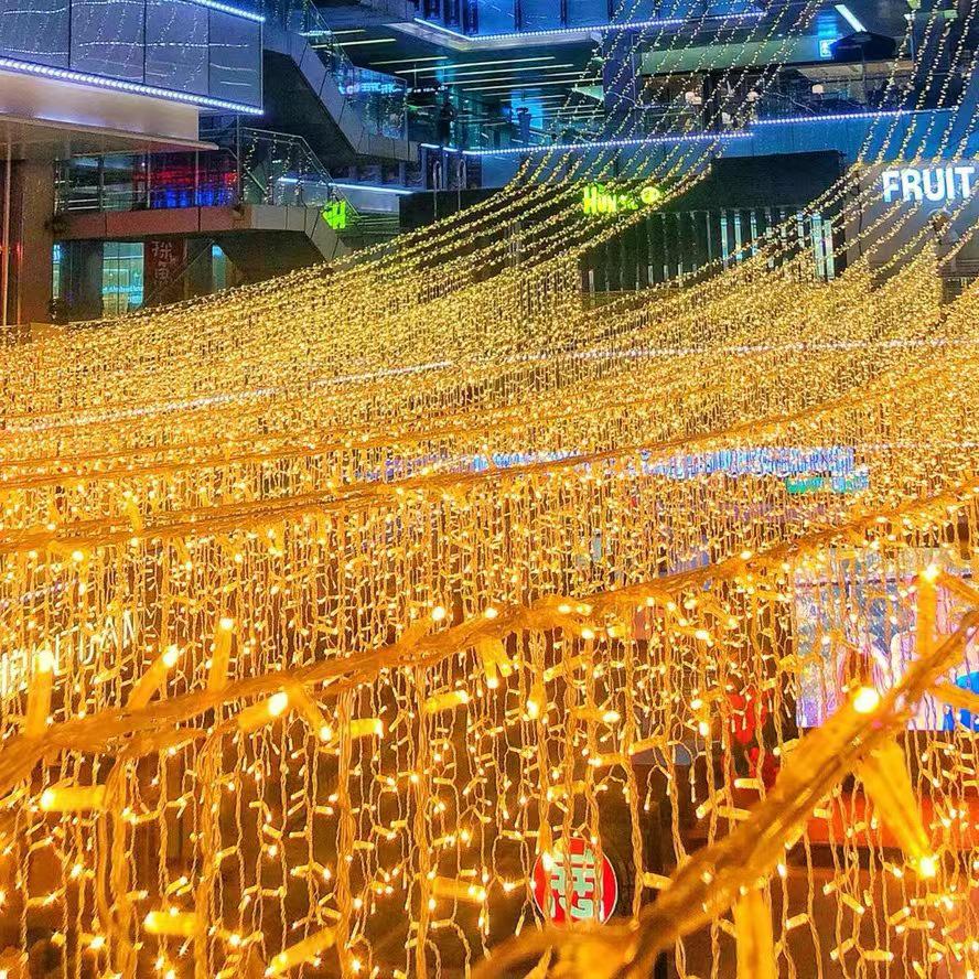 Трансграничные Водонепроницаемые Светодиодные Уличные Мерцающие Гирлянды для Двора и Декоративное Водопадное Освещение