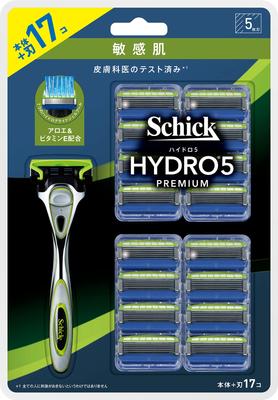 Schick Hydro 5 Premium Sensitive Skin Club Pack 16 сменная бритва для мужчин, серебристая (держатель (с лезвием) + лезвия)