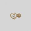 youngglow 14k heart dot line pearl piercing