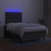 Maison Exclusive - Sommier à lattes de lit matelas LED gris foncé 120x190 cm tissu