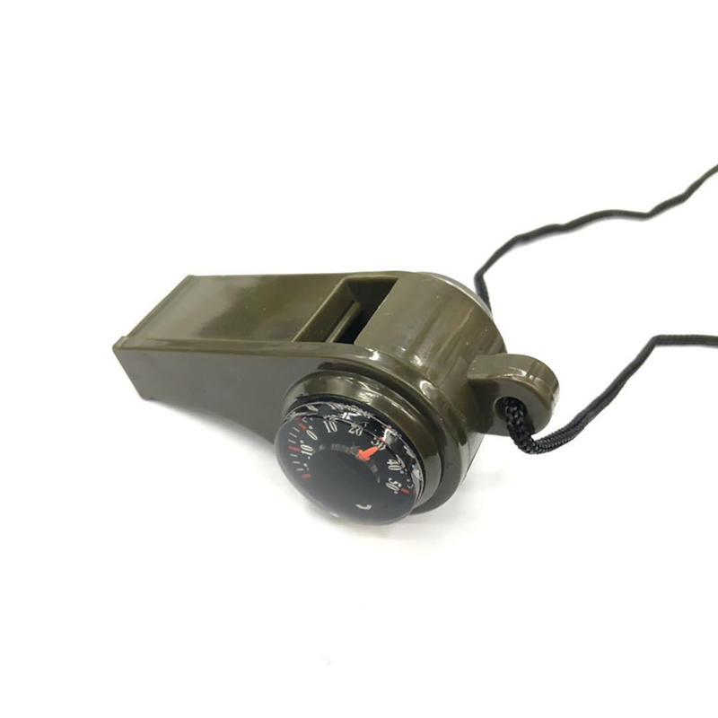 Многофункциональный аварийный свисток 3 в 1 для выживания со шнурком, походные свистки для походов на открытом воздухе с компасом и термометром