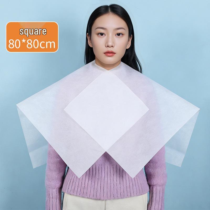 Одноразовый нетканый пеньюар для окрашивания волос 80x80 см, Утолщенный, для домашнего или салонного использования.