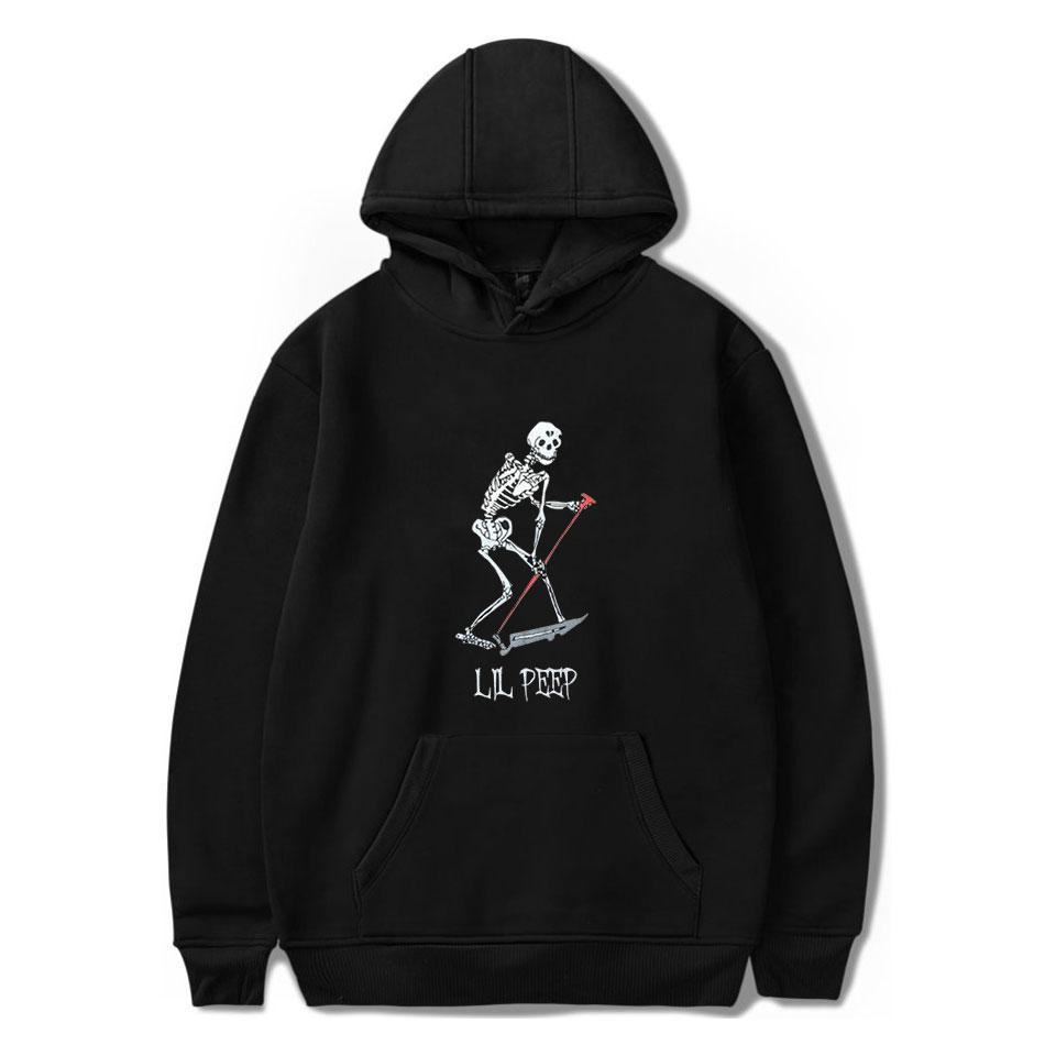 Толстовка с капюшоном Lil Peep, унисекс, хип-хоп, панк, готика, толстовки с принтом человеческого скелета, wo, осенняя уличная одежда, популярная свободная толстовка Ulzzang