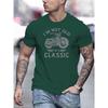 Men's Classic Motorcycle Graphic T-Shirt - "I'M NOT OLD I'M A CLASSIC" Print, Round Neck, Short Sleeve, Casual Summer Tee Relaxed Fit, Vibrant Graphic