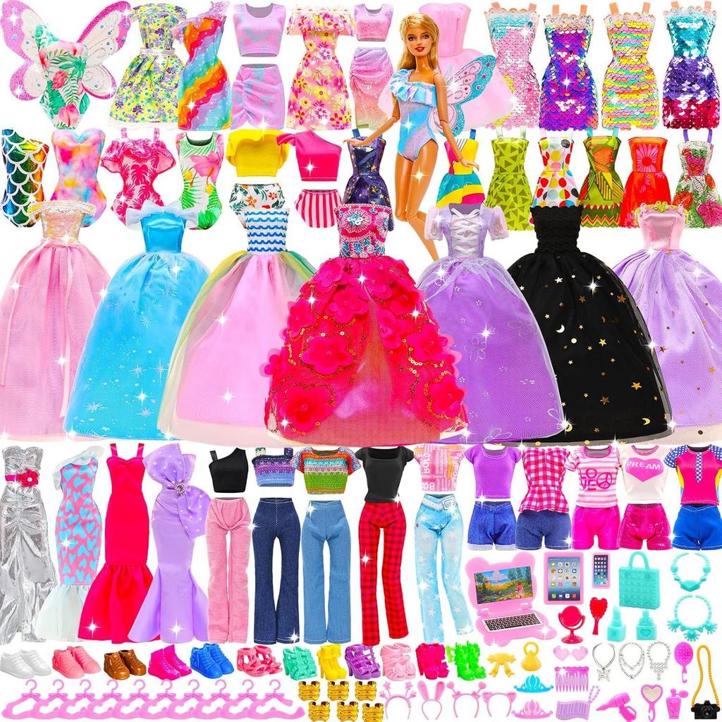 30cm Dress Up Doll Clothing Set Princess Wedding Dress Skirt Shoes Accessories Girl Toy Gift (Clothes Only)