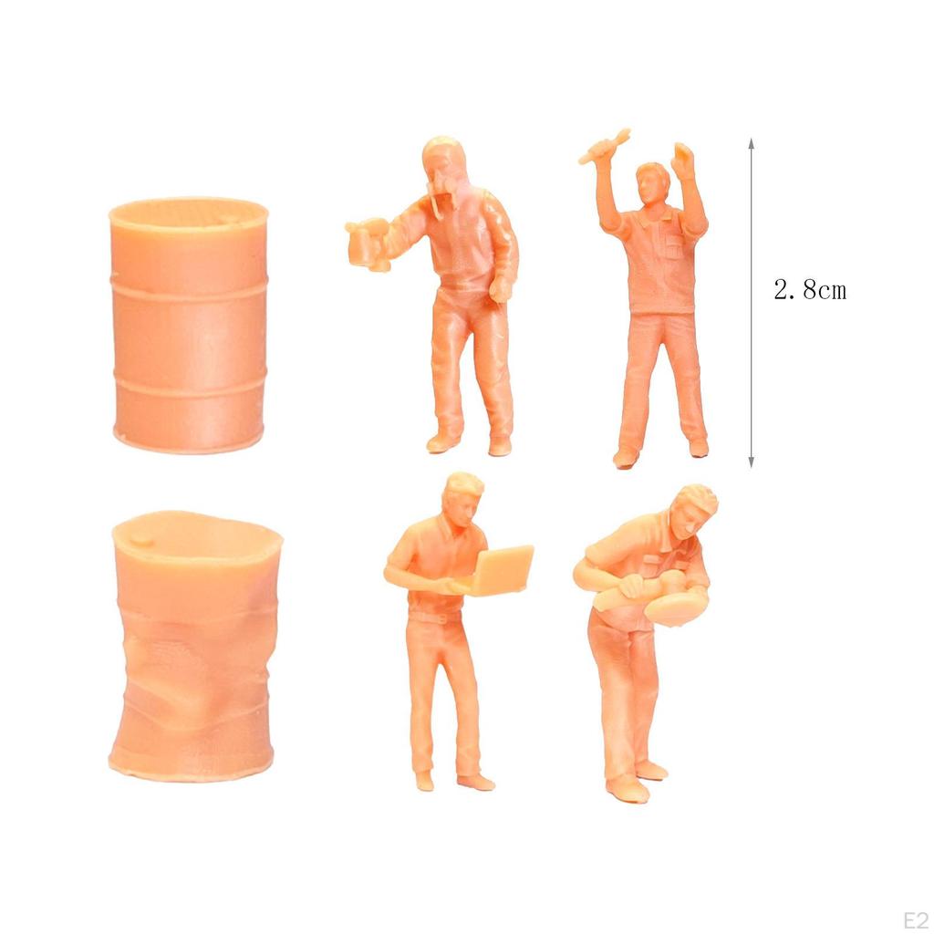 6x Мини-фигурки из смолы 1/64 Кукла Сценарий Ландшафтный макет Коллекционная с бензобаком