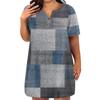 Womens Plus Size Dresses V Neck Short Sleeve Summer Casual Solid Dress Tunic With Pocket