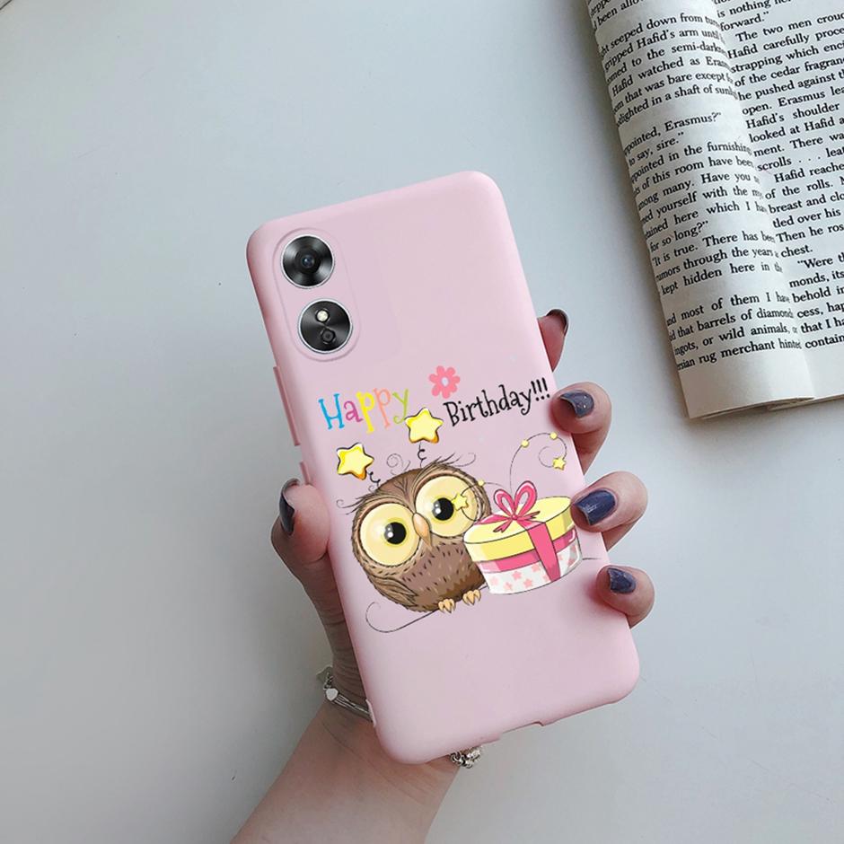 For OPPO A17 Phone Case CPH2477 Flower Butterfly Casing TPU Soft Silicone Back Cover for Oppo A17 A 17 Shell OppoA17 Bumper Capa