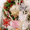 6PCS Lightweight Christmas Tree Pendant Glossy Powder Christmas Tree Ornament Festive Decor