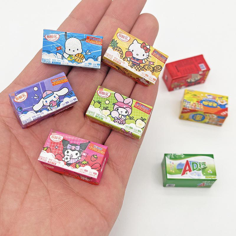 8/10 шт. миниатюрный кукольный домик имитация ящика для молока супермаркет магазин еды мини-коробка для напитков для кукольных аксессуаров игрушка