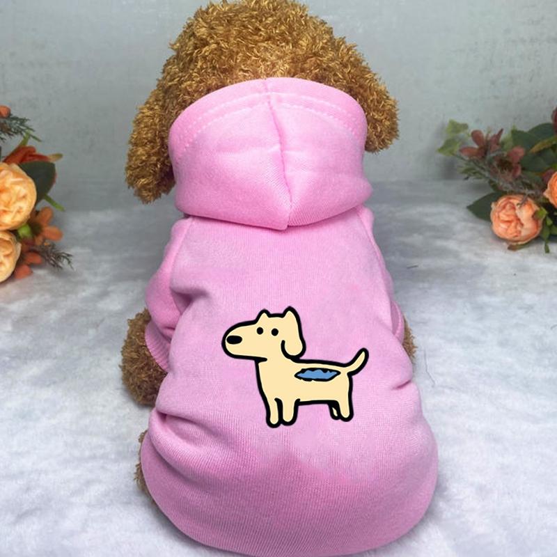 Cute Dog Dog Clothes Winter Pet Clothes Warm Dog Pullover Hoodie Clothes For Small Dogs Chihuahua Cartoon Puppy Cat Clothing