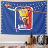 "Basketball Player in Action - NBA Art" Pattern Wall Hanging Tapestry Decorative Tapestry Home Decor for Bedroom and Living Room