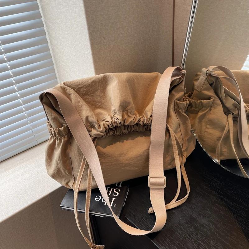 Женская сумка из нейлона на молнии, повседневная, простая, через плечо, универсальная, дорожная сумка, однотонная, мягкая