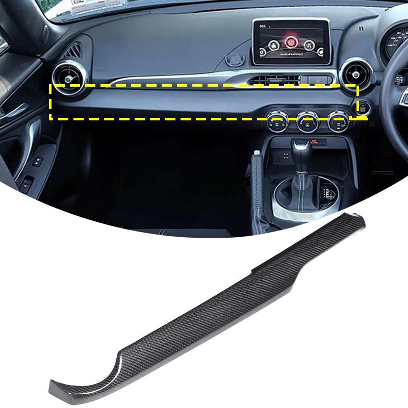 For Mazda MX-5 ND Miata 2016-2026 Real Carbon Fiber Car Center Console Dashboard Gear Shift Kit Cover Interior Accessories L/RHD