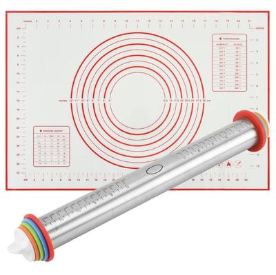 17-дюймовая регулируемая скалка из нержавеющей стали со шкалой толщины