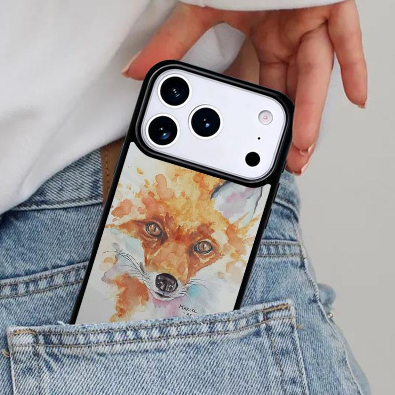 Милый Животный Лис Мягкий Чехол для Телефона для iPhone 16e 15 14 13 12 17 Pro Max Plus Air 17pro Чехол Coque