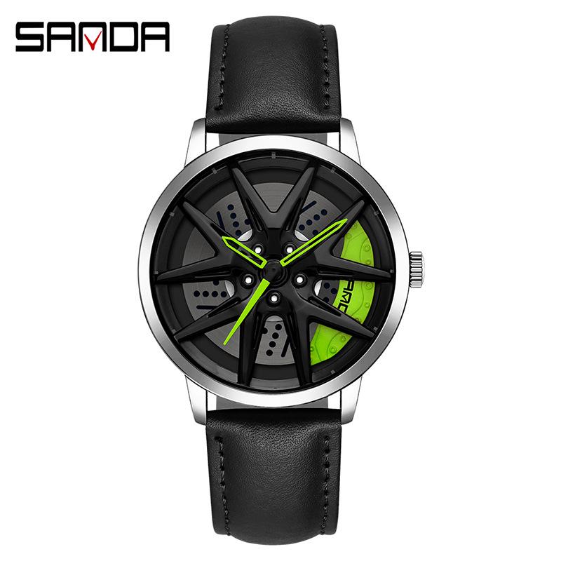 SANDA Новые автомобильные кварцевые часы для мальчиков, крутые мужские повседневные мужские электронные кварцевые часы с ремнем