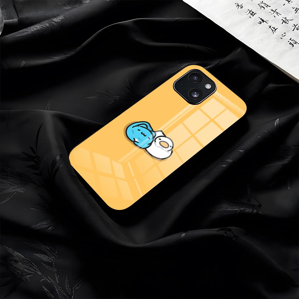 Милый Чехол для Телефона B-Bugcat Capoo Для IPhone 17 Pro Max 16 15 14 Pro Max 13 11 Plus Стеклянная Крышка