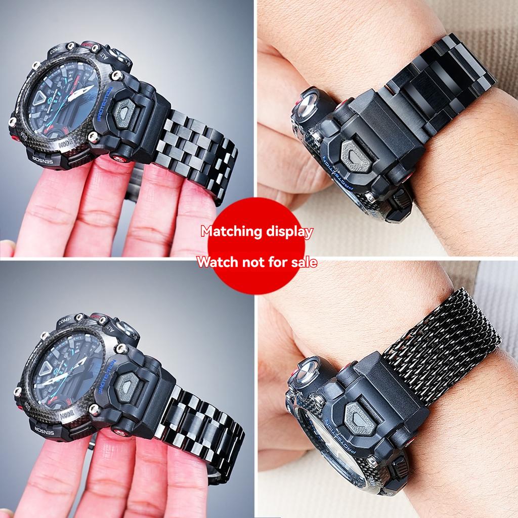 Нержавеющая сталь Часовой ремешок для Casio GR-B200 5635 | Черный Металлический Водонепроницаемый Браслет Модифицированный Часовой Ремешок Аксессуары