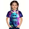 Cute Cat 3d Printed T Shirt Girls T-Shirts 2025 Cartoon Animal Trendy Girl Children Tshirts Casual Baby Clothes Top Tee Summer